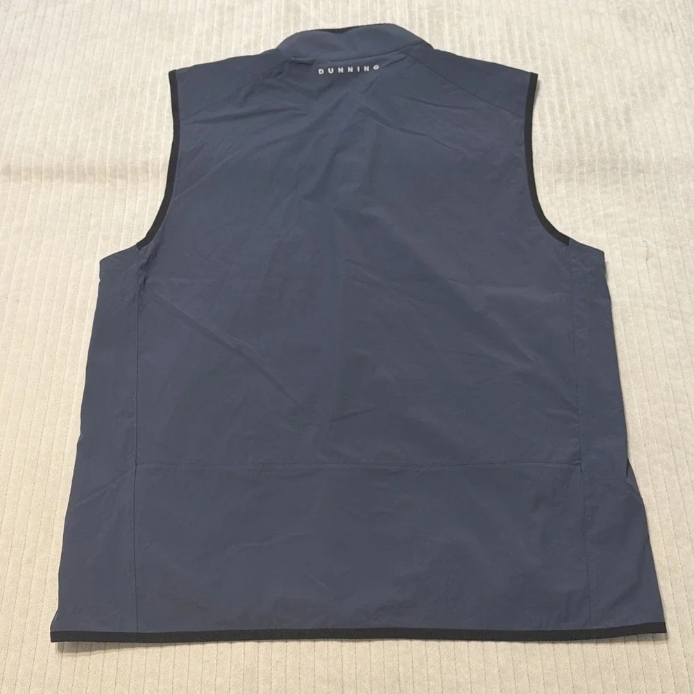 Dunning Golf Vest Jacket Mens L Blue Full Zip Performance Outerwear